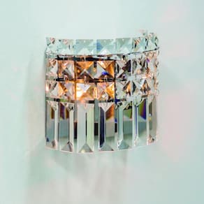 Arandela Redondo Cristal 16x8,5x10cm 1 Luz G9 não Inclusa Paris Gppr161201arrv2 Bronzearte Transparente