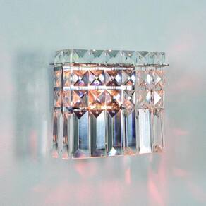 Arandela Cristal Quadrado 01 Luz G9 não Inclusa Paris Gppr161201arqv2 Bronzearte Transparente