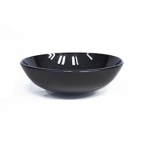 Cuba de Vidro para Banheiro Redonda 31cm Preto