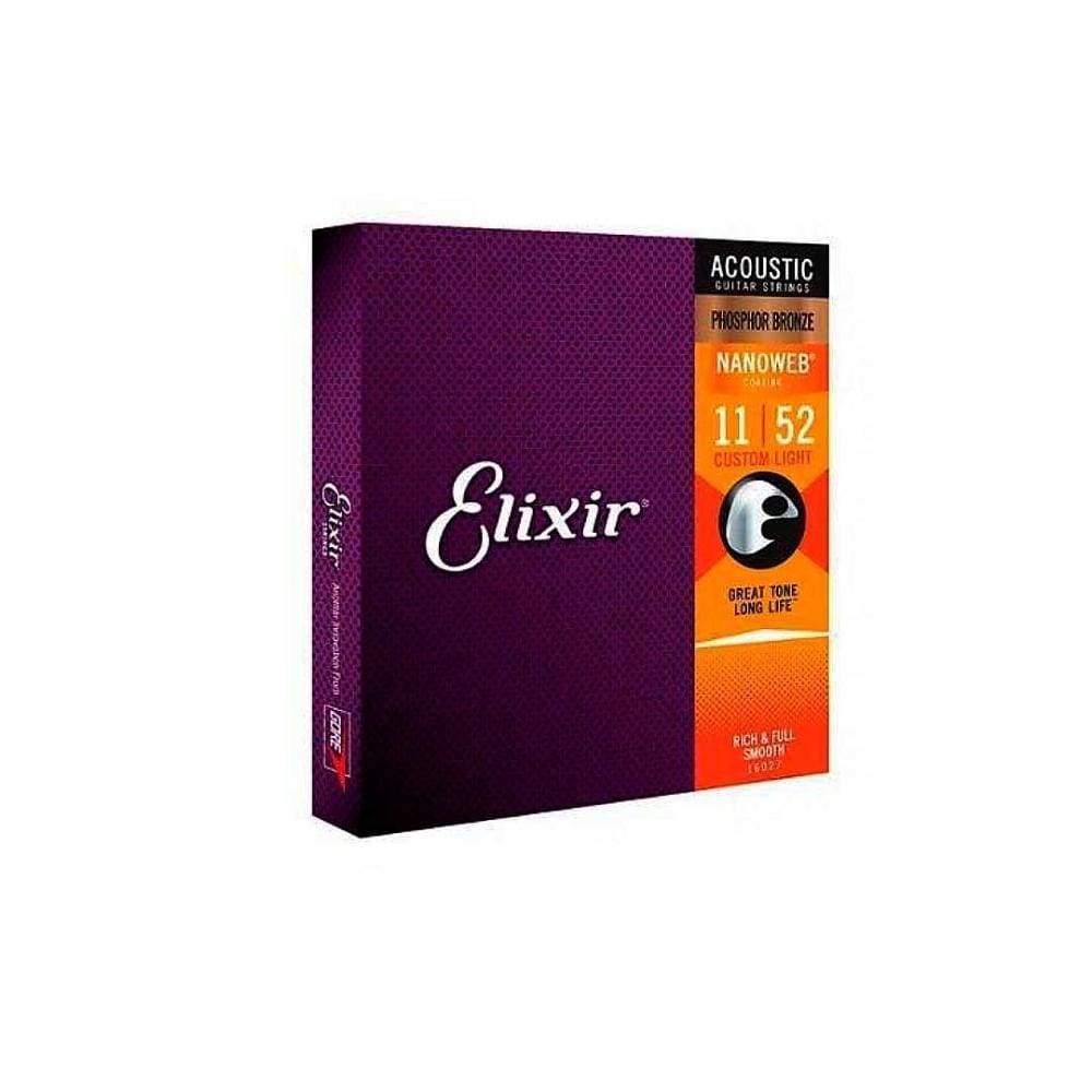Corda .011 Custom Light Phosphor Bronze Para Violão Aço Nanoweb Elixir [f108]