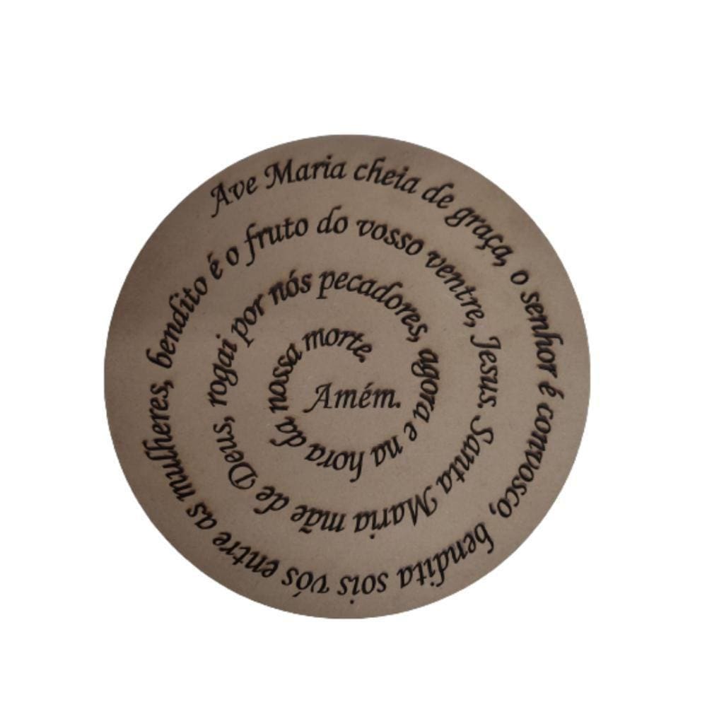 Oração Ave Maria Mandala 30 Cm Gravado Mdf 3mm Natural [f031]