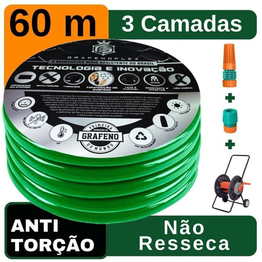 Mangueira Jardim  Verde 60 Metro + Carrinho