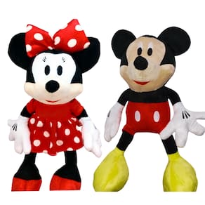 02 Pelúcias Mickey Mouse e Minnie Vermelha 45cm