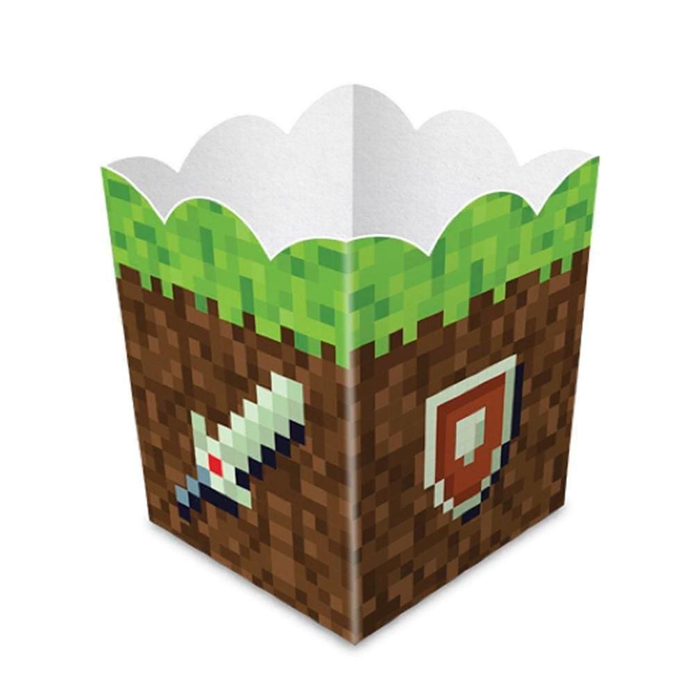 Cachepot Mini Pixels Marrom Festa De Aniversário 8Un