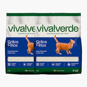 Areia Higiênica petfive Viva Verde Limpeza Plena para Gatos 8Kg