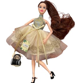 Boneca Articulada Jolly Com Vestido Fashion e Bolsa - Estilo e Diversão!