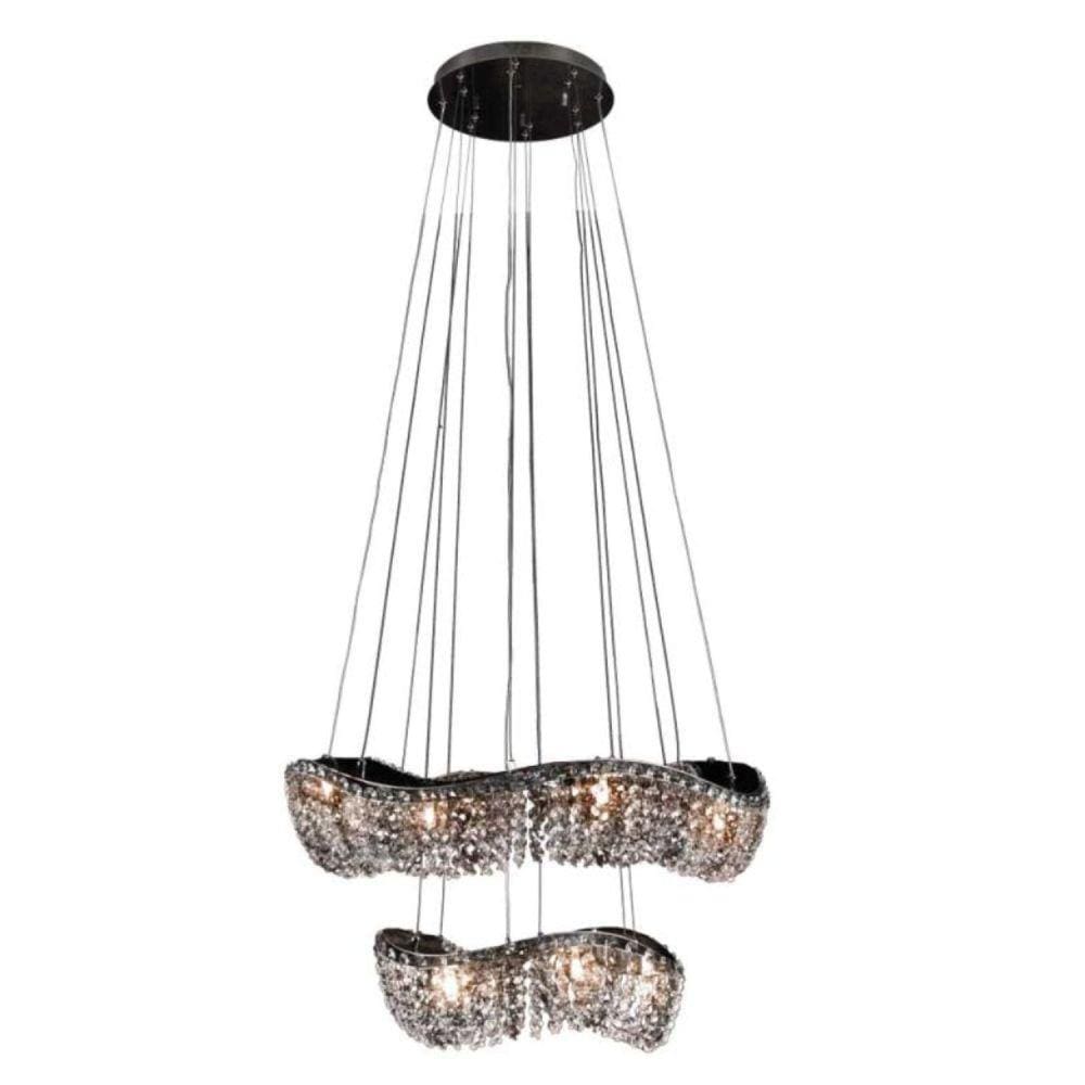 Pendente Wave Cristal 2 Aros 14 Luzes Wav14l60pd Bronzearte