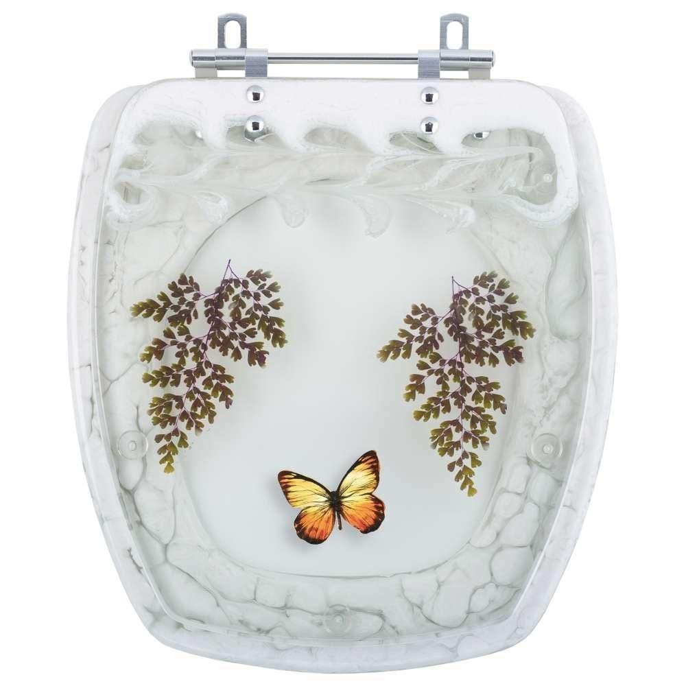 Tampa De Vaso Sanitário Decorado Laguna Branco Para Bacia Hervy