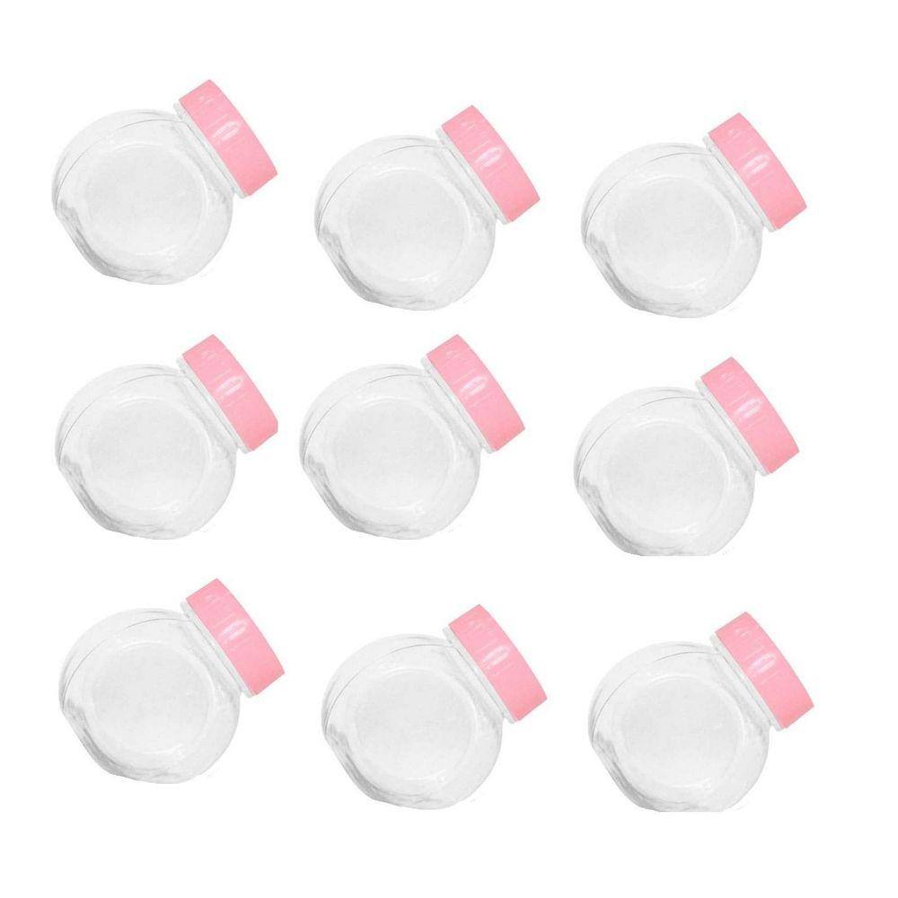 Kit 10 Mini Baleiros 50 Ml Tampa Rosa Claro Lembrancinha