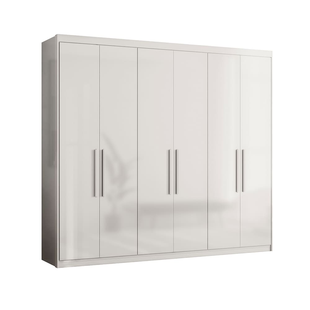 Guarda Roupa Casal 6 Portas Lens Branco