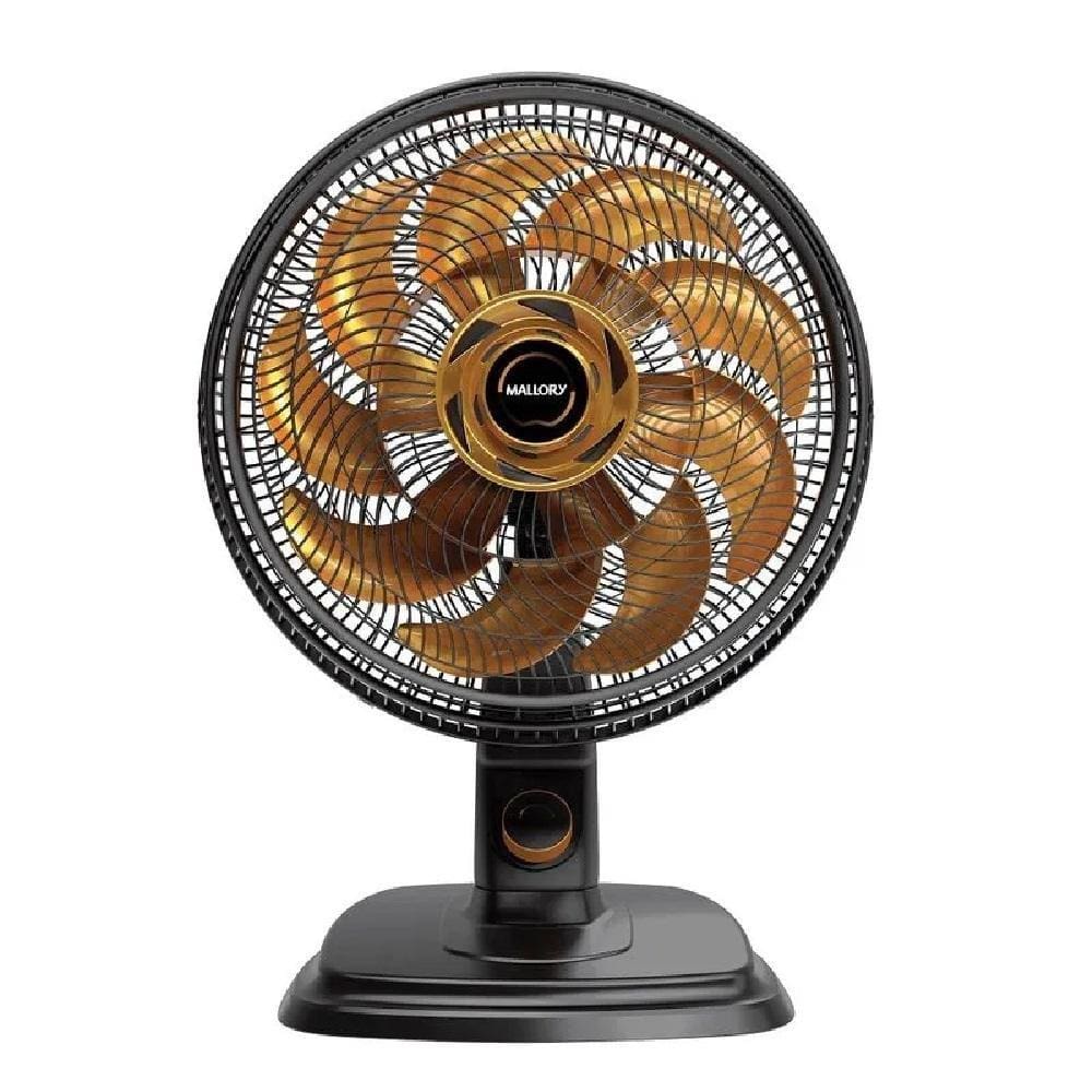 Ventilador De Mesa Mallory Egeo 40Cm Preto e Dourado - 127V