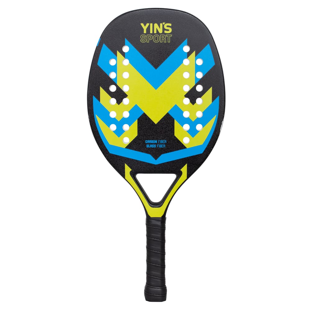 Raquete Semi Pro Beach Tennis Azul Carbono E Fibra De Vidro