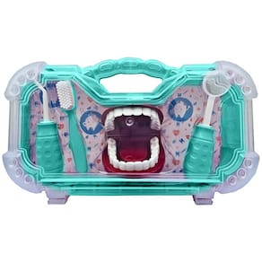 Maleta Kit Dentista Infantil Acessórios Dentadura Verde