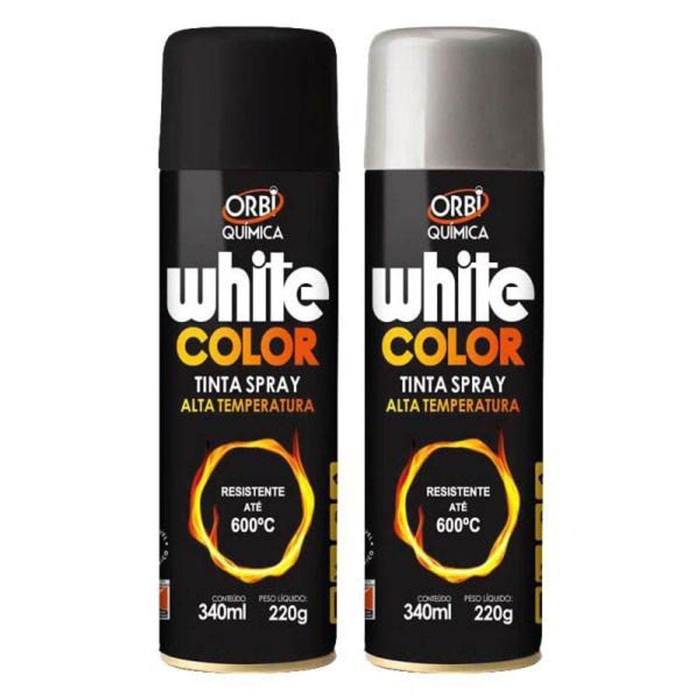 Orbi Spray Tinta Alta Temperatura Preto 340ml 220g