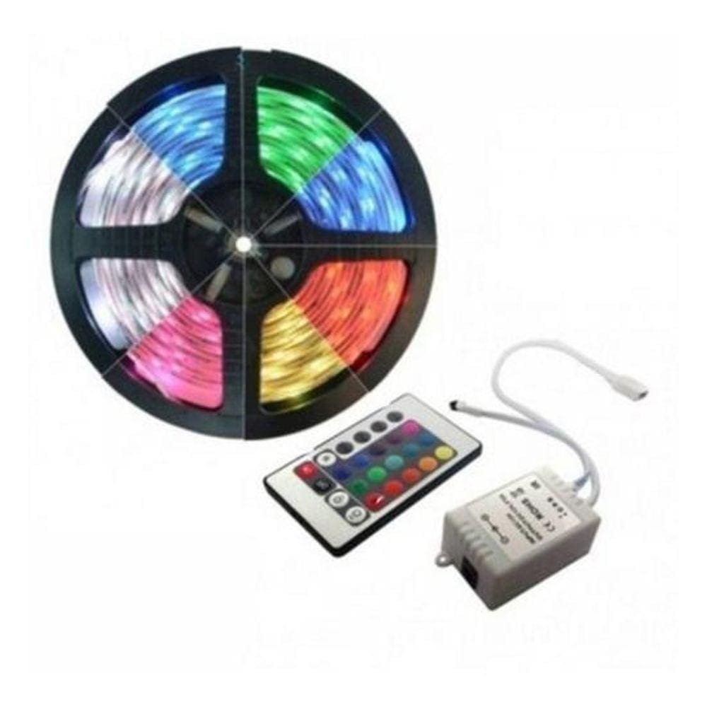 Fita Super Led 5M Rgb 5050 Prova D`Agua + Controle