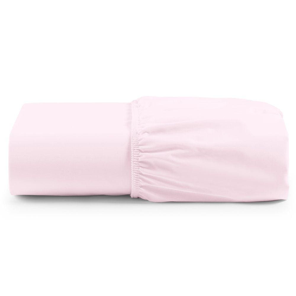 Lençol Unique Avulso de Baixo King com Elástico Micro Percal 400 Fios - Rosa