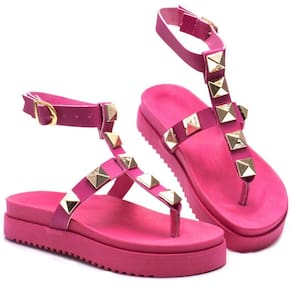 Sandália Fashion Feminina com Fivela Ajustável Ecológico Elegância Garantida Pink