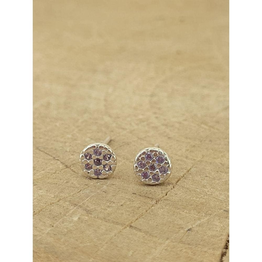 Brinco De Prata 925 Redondo Com Zircônia