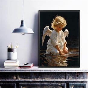 Quadro Decorativo Anjo Criança 33X24Cm