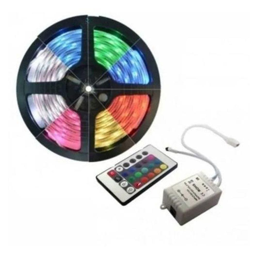 Fita Super Led 5M Rgb 5050 Prova D`Agua+Controle