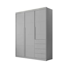Guarda Roupa Infantil 4 Gavetas 3 Portas Roupeiro Bebê Com Nichos Pérola Cza - Phoenix Baby