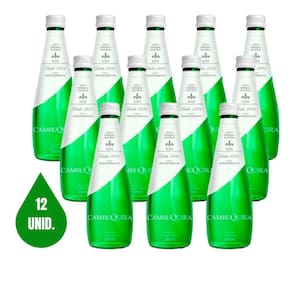 Água Mineral Naturalmente Gasosa Cambuquira - Garrafa de Vidro - Kit 12X300ML