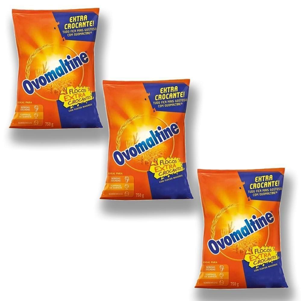 3 Ovomaltine Flocos Extra Crocante 750G Profissional