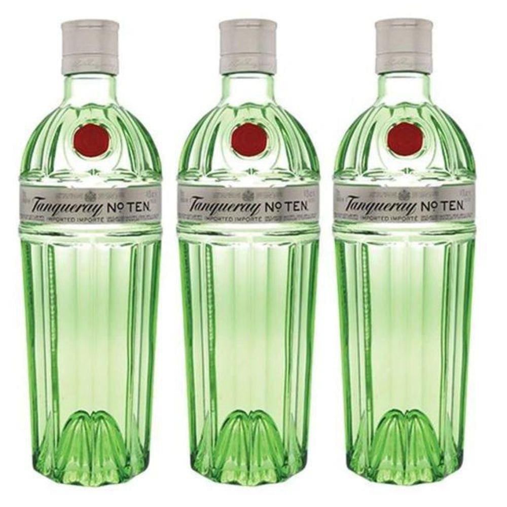Gin Tanqueray No. Ten 750Ml - Kit Com 03 Unidades