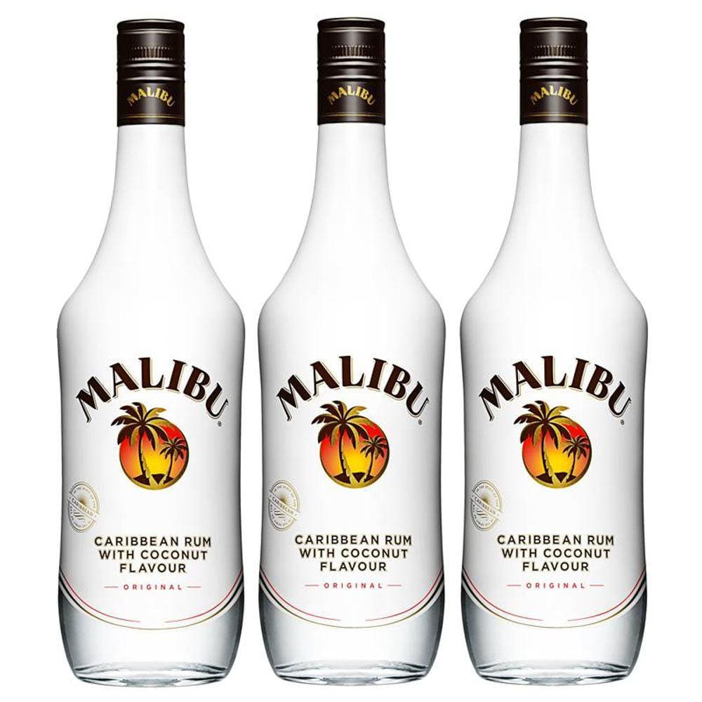 Rum Malibu Coconut 750ml 03 Unidades