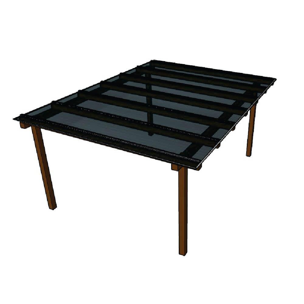 Kit Policarbonato Fume 6mm 4,00m X 2,00m - Perfis Naturais