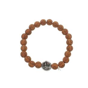 Pulseira de São Miguel Arcanjo com Contas Cruz Marrom