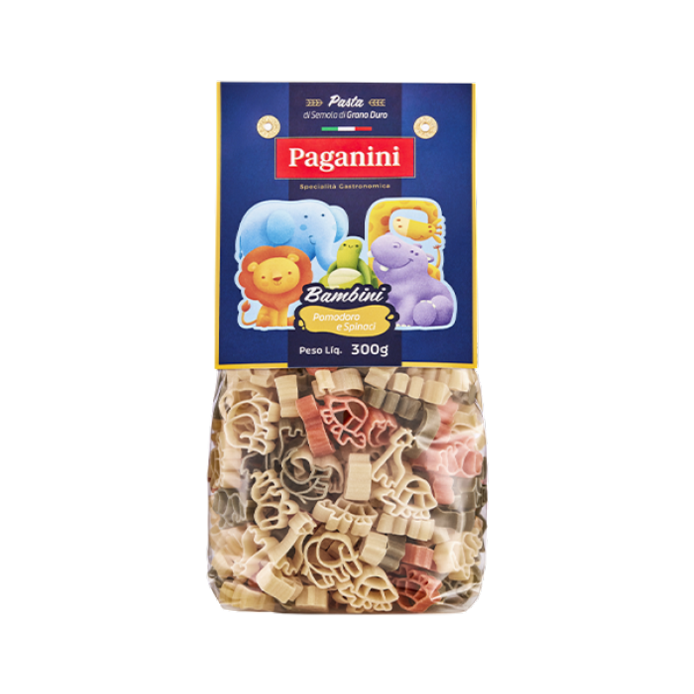 Macarrão Bambini Bichinos Tricolore Paganini 300g