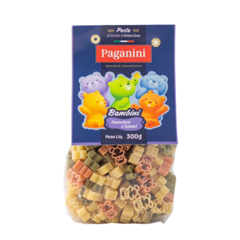 Macarrão Bambini Ursinhos Tricolore Paganini 300g