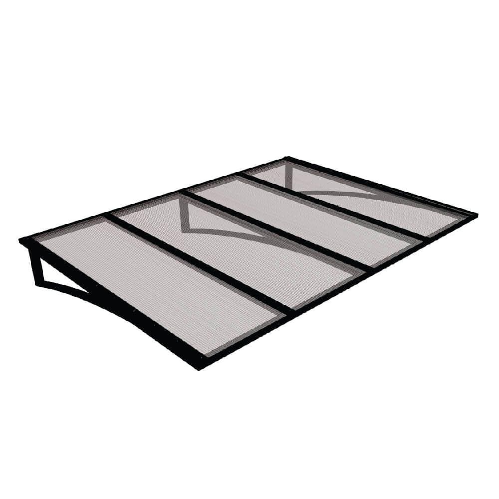 Toldo Fixo Em Policarbonato Alveolar Cristal - 2,00m X 1,50m - Estrutura Preta