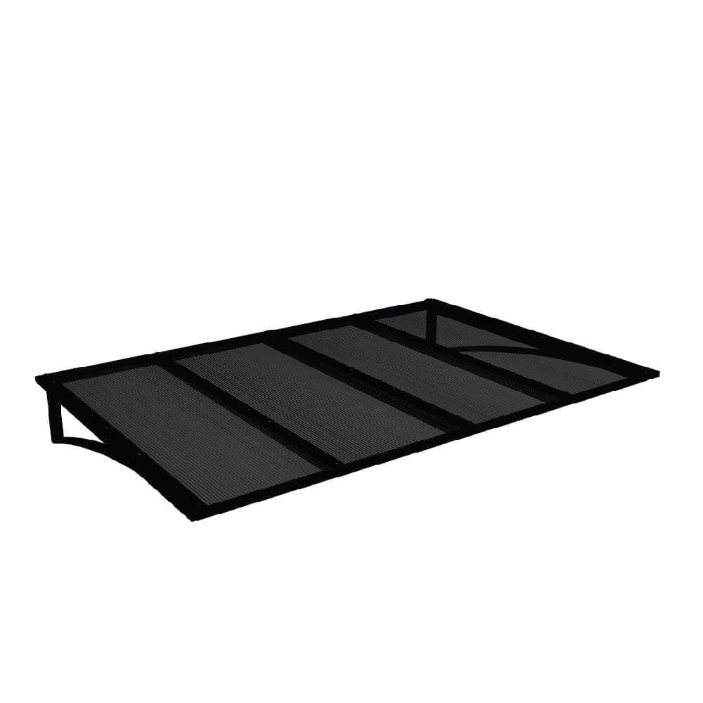 Toldo Fixo Em Policarbonato Alveolar Fume - 2,00m X 1,50m - Estrutura Preta