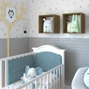 Conjunto com 2 Nichos Quarto Infantil Bramov Móveis Carvalho