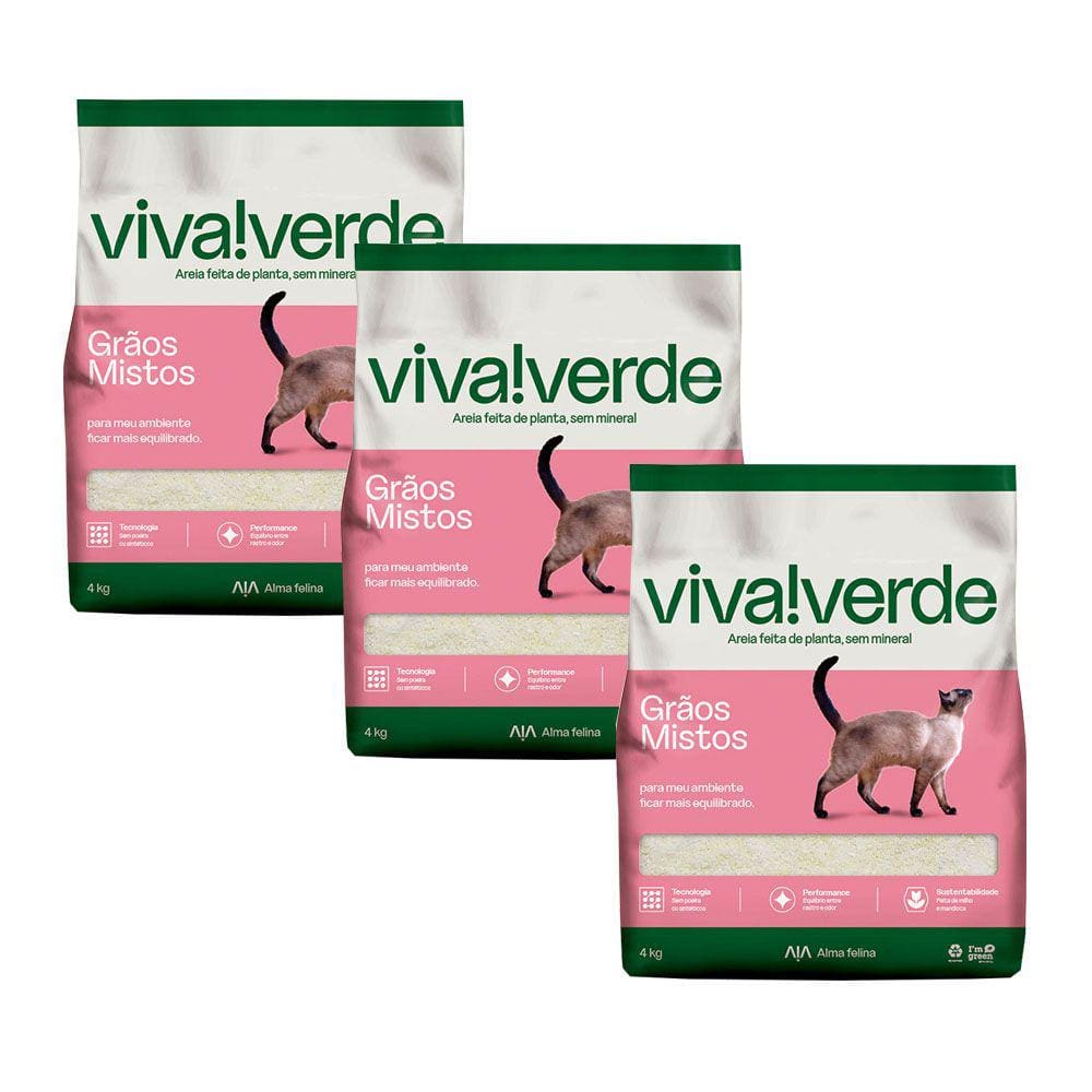 Areia Higiênica petfive Viva Verde Vida Descomplicada para Gatos 12Kg