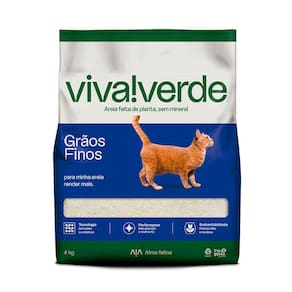 Areia Higiênica Para Gatos Biodegradável Limpeza Plena Viva Verde 4kg