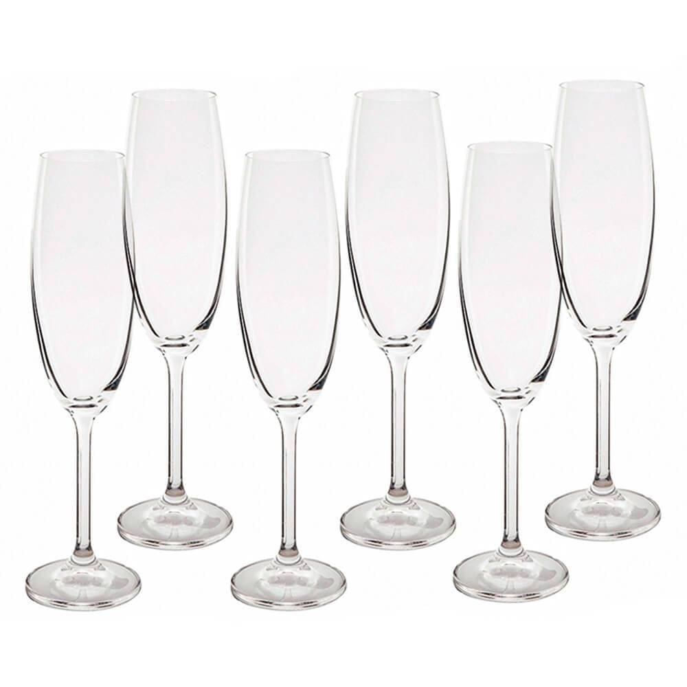 Conjunto de Taças de Champanhe Bohemia Cristal 6 peças 220ml 4S032/220