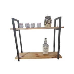 Prateleira para Cozinha Estilo Industrial Preto Fosco