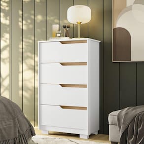 Cômoda 4 Gavetas Doble Albatroz Móveis Branco/Marrom