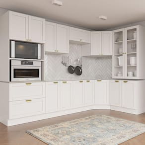 Cozinha Modulada 9 Peças sem Tampo 4 Aéreos 4 Balcões e Torre Quente Arizona CabeCasa MadeiraMadeira Branco