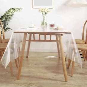 Toalha de Mesa 3m x 1,40m Transparente Cristal Plástico Impermeável Térmico