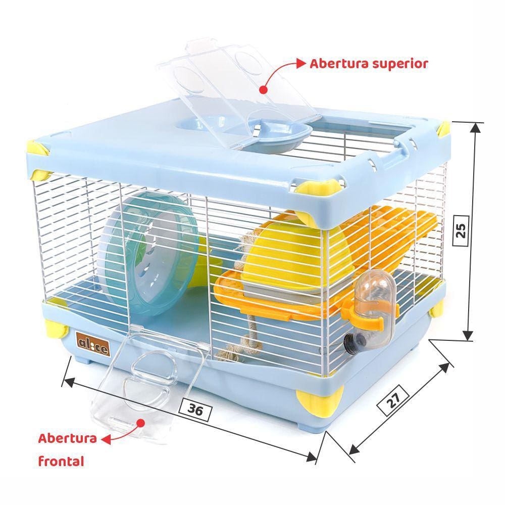 Gaiola para Hamster multifuncional, grande, um andar, com casa, roda giratória, túnel e corda