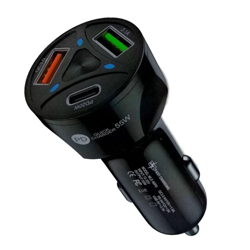Carregador Veicular 3 entradas Usb - Quick charg