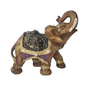Estatueta Elefante Manto Tapete Com Pérolas 22cm 922