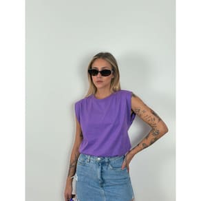 Camiseta Aveloz Feminina Muscle Tee com elástico Roxa