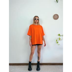 Camiseta Oversized Feminina Aveloz - Laranja