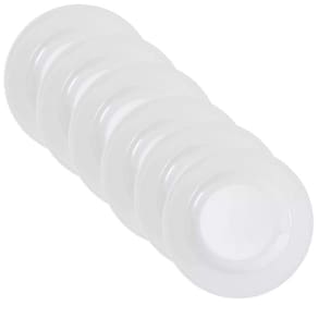 Kit 6 Prato De Melamina Sobremesa Redondo Branco 20Cm
