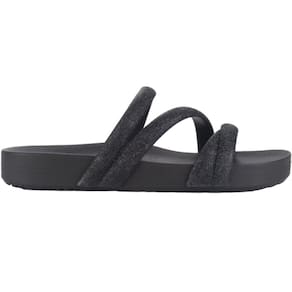 Tamanco Feminino Papete Casual Dia a Dia com Tiras em Glitter Zaxy 18956